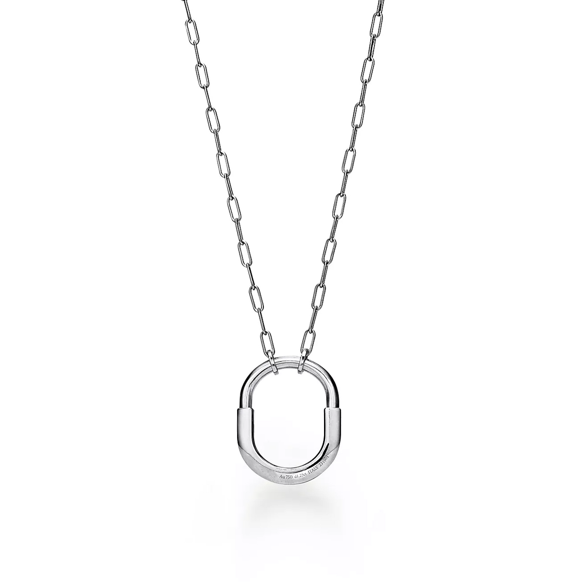 [Lumi Jewelry]LOCK NECKLACE MEDIUM PENDANT SILVER PAVED DIAMONDS