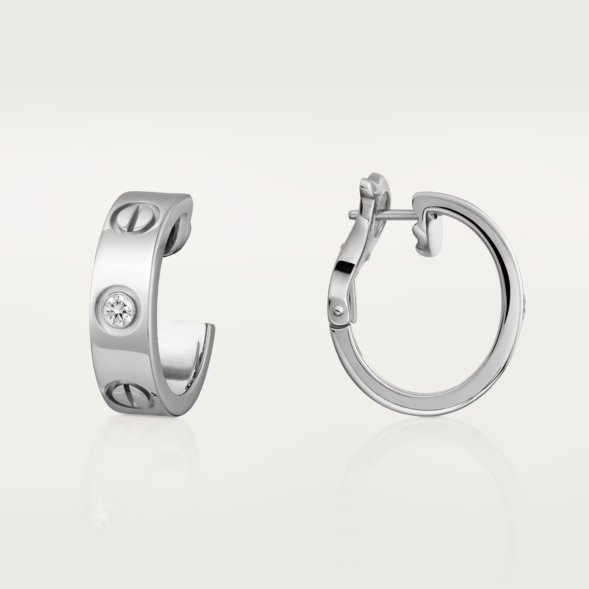 [Lumi Jewelry]LOVE EARRINGS 5.7MM 2 DIAMONDS
