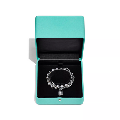 [Lumi Jewelry]PEARL LOCK SILVER BRACELET