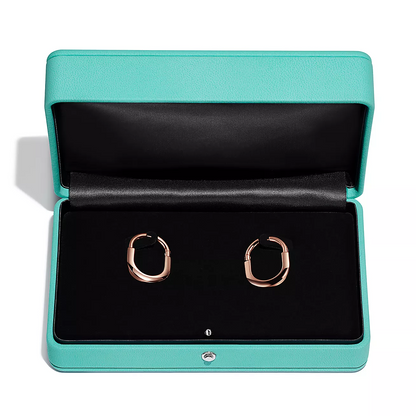 [Lumi Jewelry]LOCK MEDIUM PINK DIAMOND PINK GOLD EARRINGS