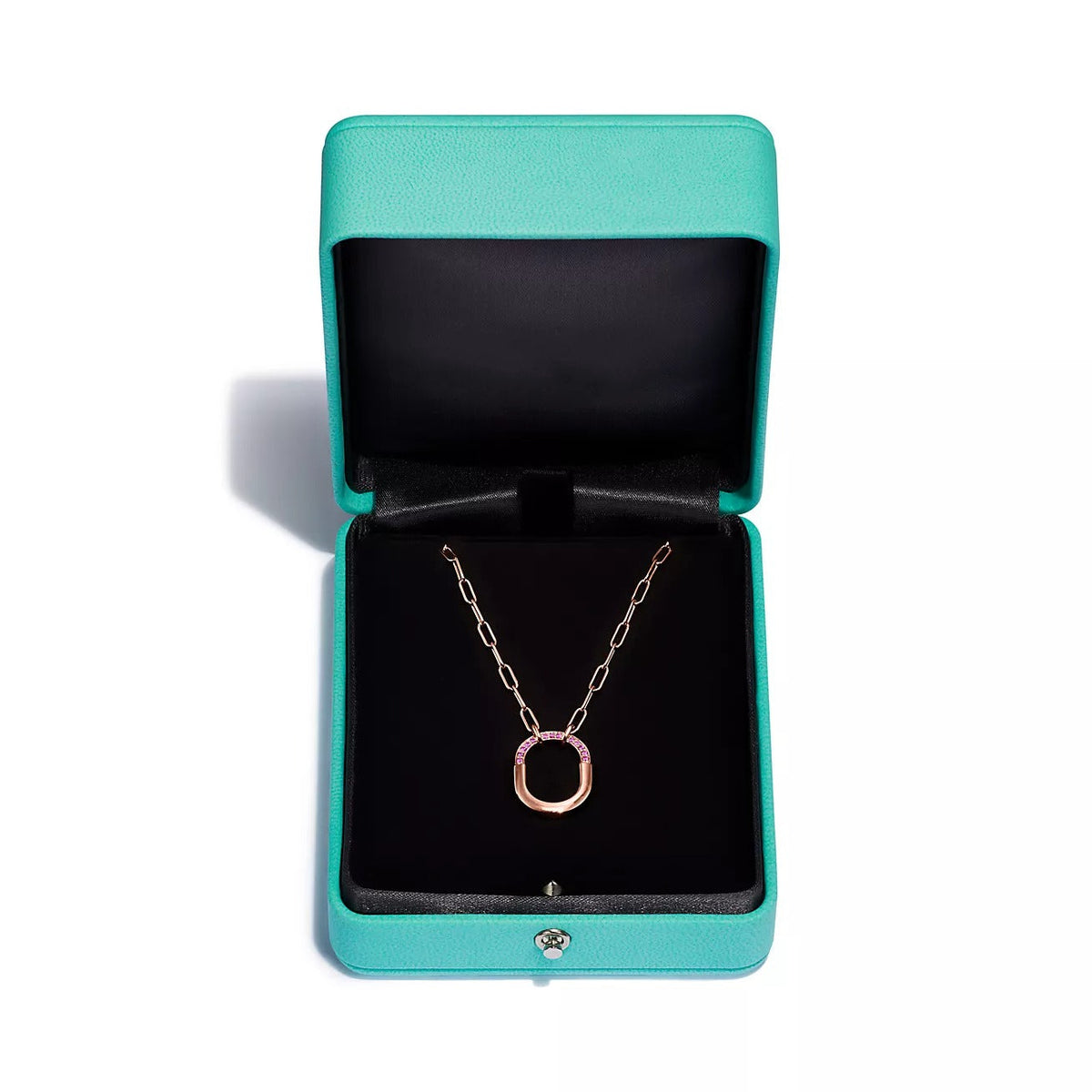 [Lumi Jewelry]LOCK SMALL PENDANT PINK DIAMOND PINK GOLD NECKLACE