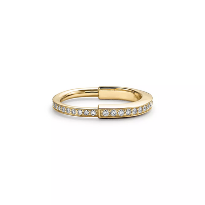 [Lumi Jewelry]LOCK RING GOLD DIAMOND PAVED