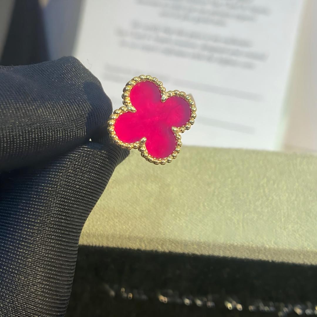 [Lumi Jewelry]NEW CLOVER PINK ENAMEL RINGS