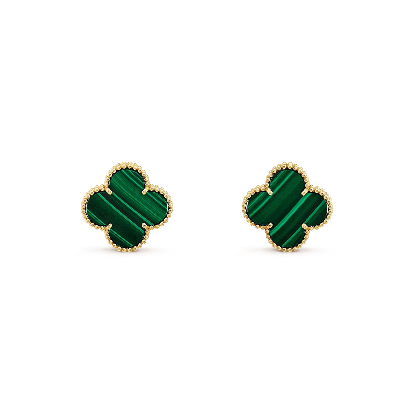 [Lumi Jewels]CLOVER MINI 9.5MM MALACHITE  EARRINGS