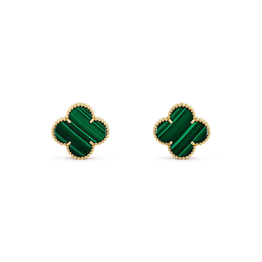 [Lumi Jewels]CLOVER MINI 9.5MM MALACHITE  EARRINGS