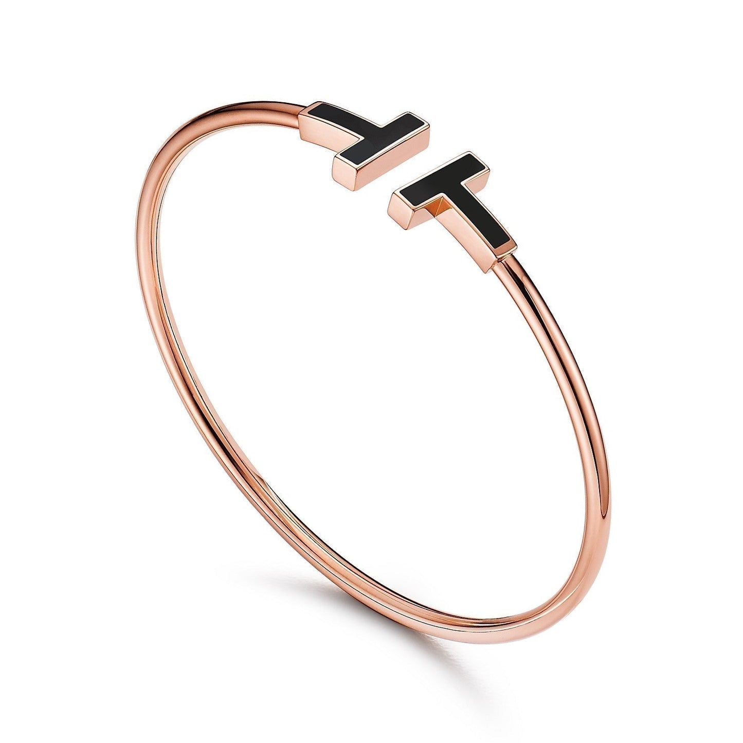 [Lumi Jewelry]T BRACELET 1.8MM ONYX PINK GOLD