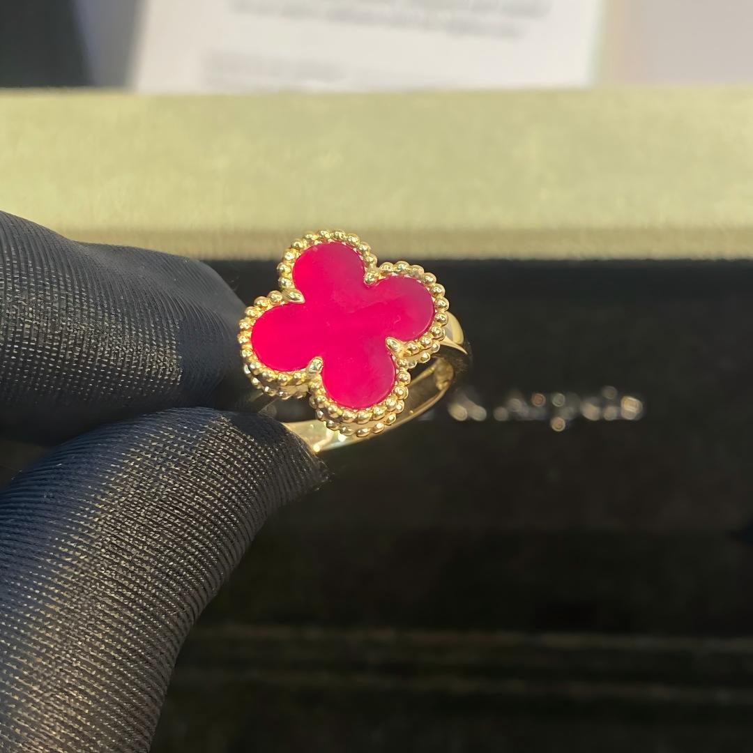 [Lumi Jewelry]NEW CLOVER PINK ENAMEL RINGS