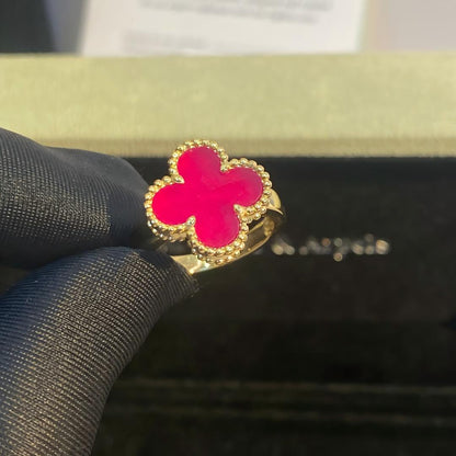 [Lumi Jewelry]NEW CLOVER PINK ENAMEL RINGS