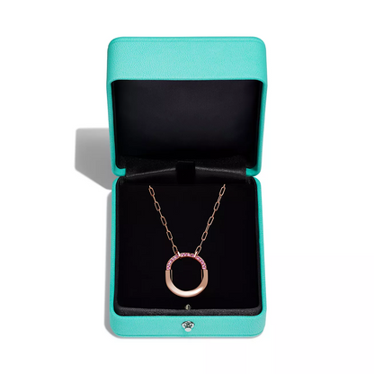 [Lumi Jewelry]LOCK MEDIUM PENDANT PINK DIAMOND PINK GOLD NECKLACE