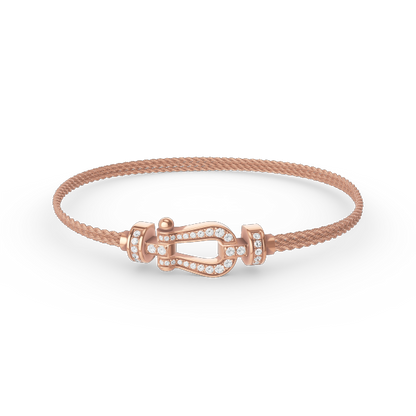 [Lumi Jewels]FORCE SMALL HORSESHOE  DIAMOND CHAIN ROPE BRACELET