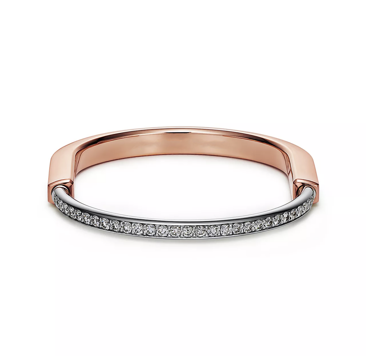 [Lumi Jewelry]LOCK BRACELET ROSE AND WHITE GOLD DIAMOND
