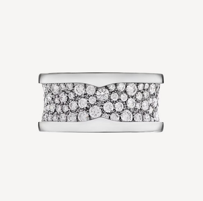 [Lumi Jewels]ZERO 1 WITH PAVED DIAMONDS ON THE SPIRAL RING