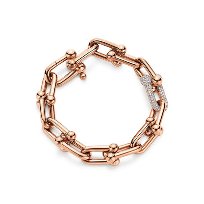 [Lumi Jewelry]HARDWEAR BRACELET PINK GOLD AND SILVER DIAMOND