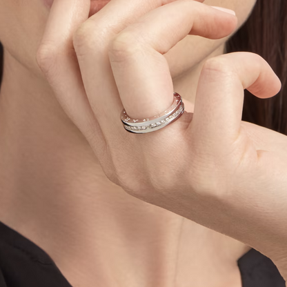 [Lumi Jewels]ZERO 1 ONE-BAND PAVED DIAMONDS ON THE SPIRAL RING