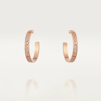[Lumi Jewelry]LOVE EARRINGS 3.6MM DIAMOND PAVED