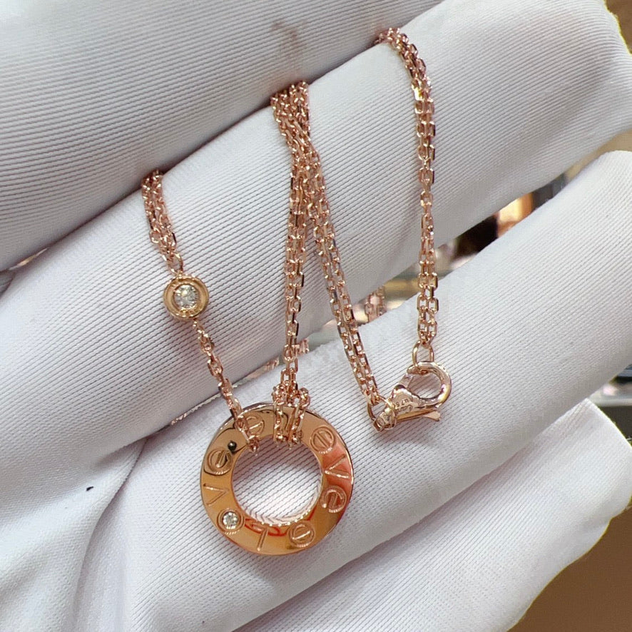 [Lumi Jewels]LOVE NECKLACE 16MM 2 DIAMONDS