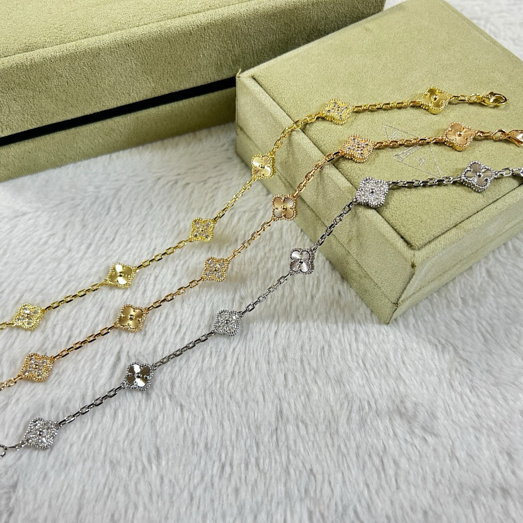 [Lumi Jewels]CLOVER 6 MOTIF DIAMOND LASER BRACELET
