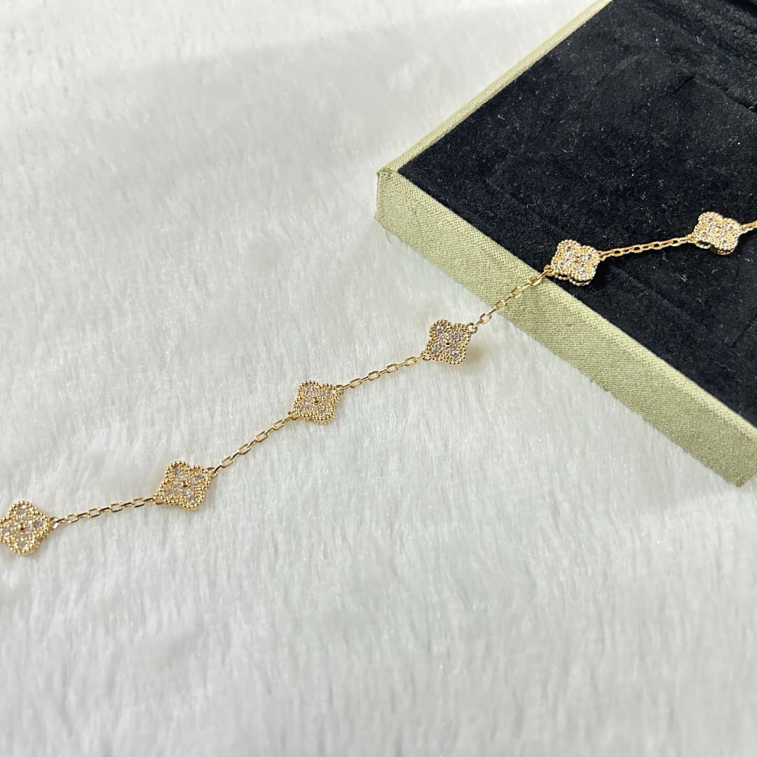 [Lumi Jewels]CLOVER 6 MOTIF DIAMOND BRACELET