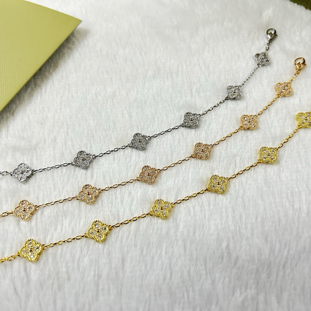 [Lumi Jewels]CLOVER 6 MOTIF DIAMOND BRACELET