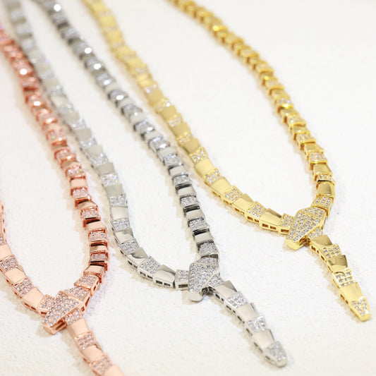 [Lumi Jewelry]Serpenti Viper Necklace Semi‑pavé