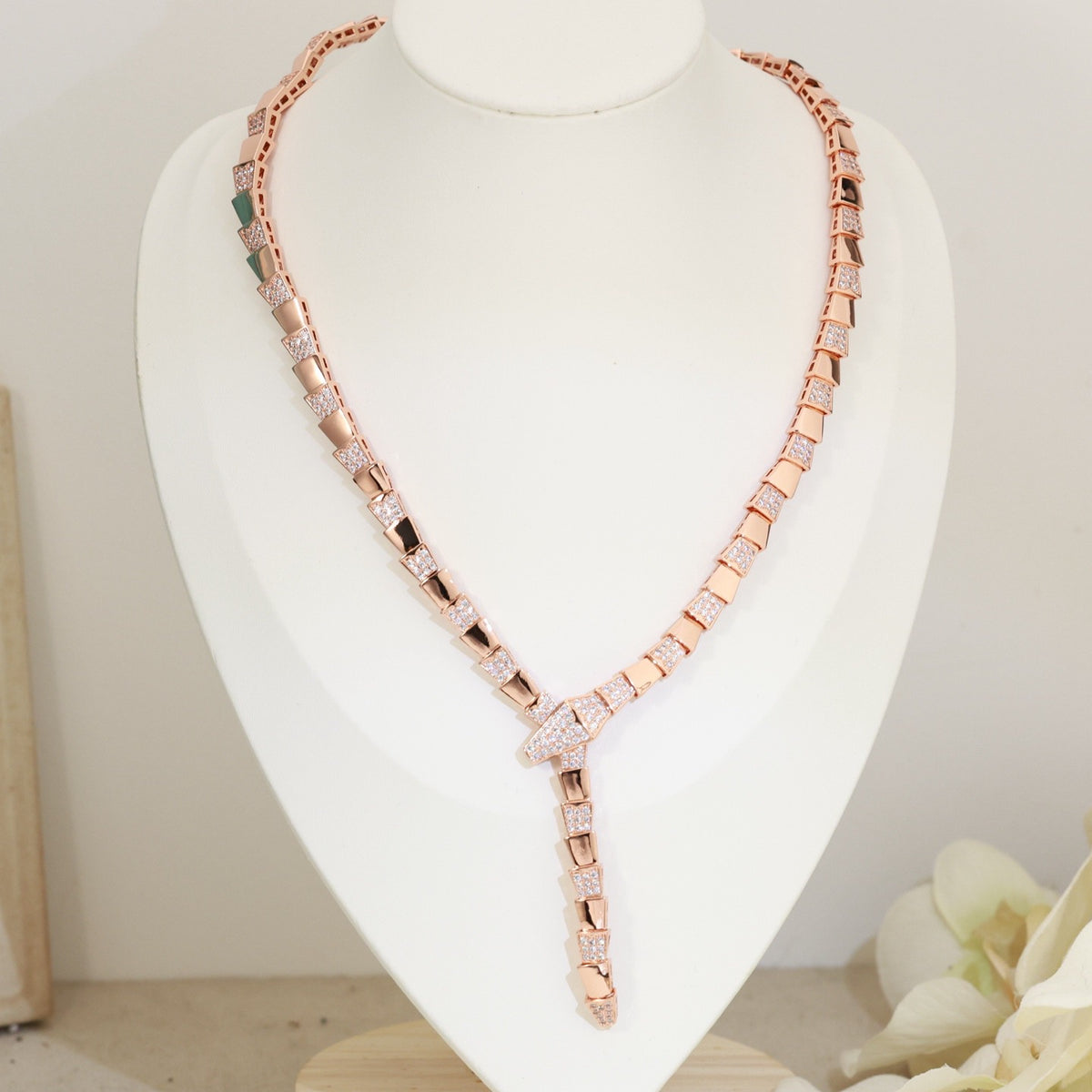 [Lumi Jewelry]Serpenti Viper Necklace Semi‑pavé