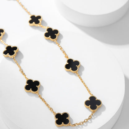 [Lumi Jewels]CLOVERS THE 10-MOTIFS ONYX NECKLACE