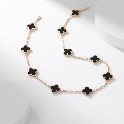 [Lumi Jewels]CLOVERS THE 10-MOTIFS ONYX NECKLACE