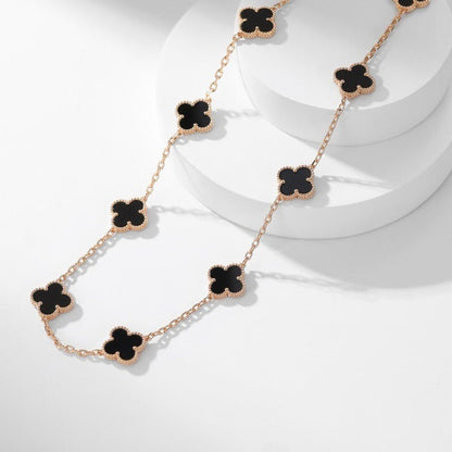 [Lumi Jewels]CLOVERS THE 10-MOTIFS ONYX NECKLACE
