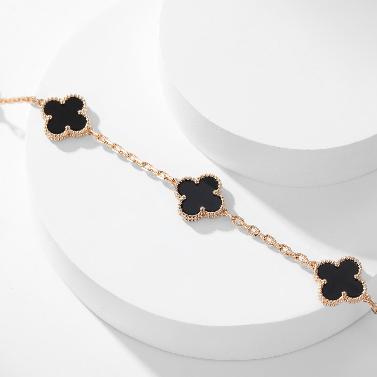 [Lumi Jewels]CLOVERS THE 10-MOTIFS ONYX NECKLACE