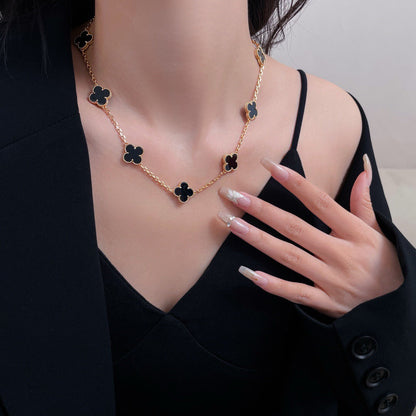 [Lumi Jewels]CLOVERS THE 10-MOTIFS ONYX NECKLACE
