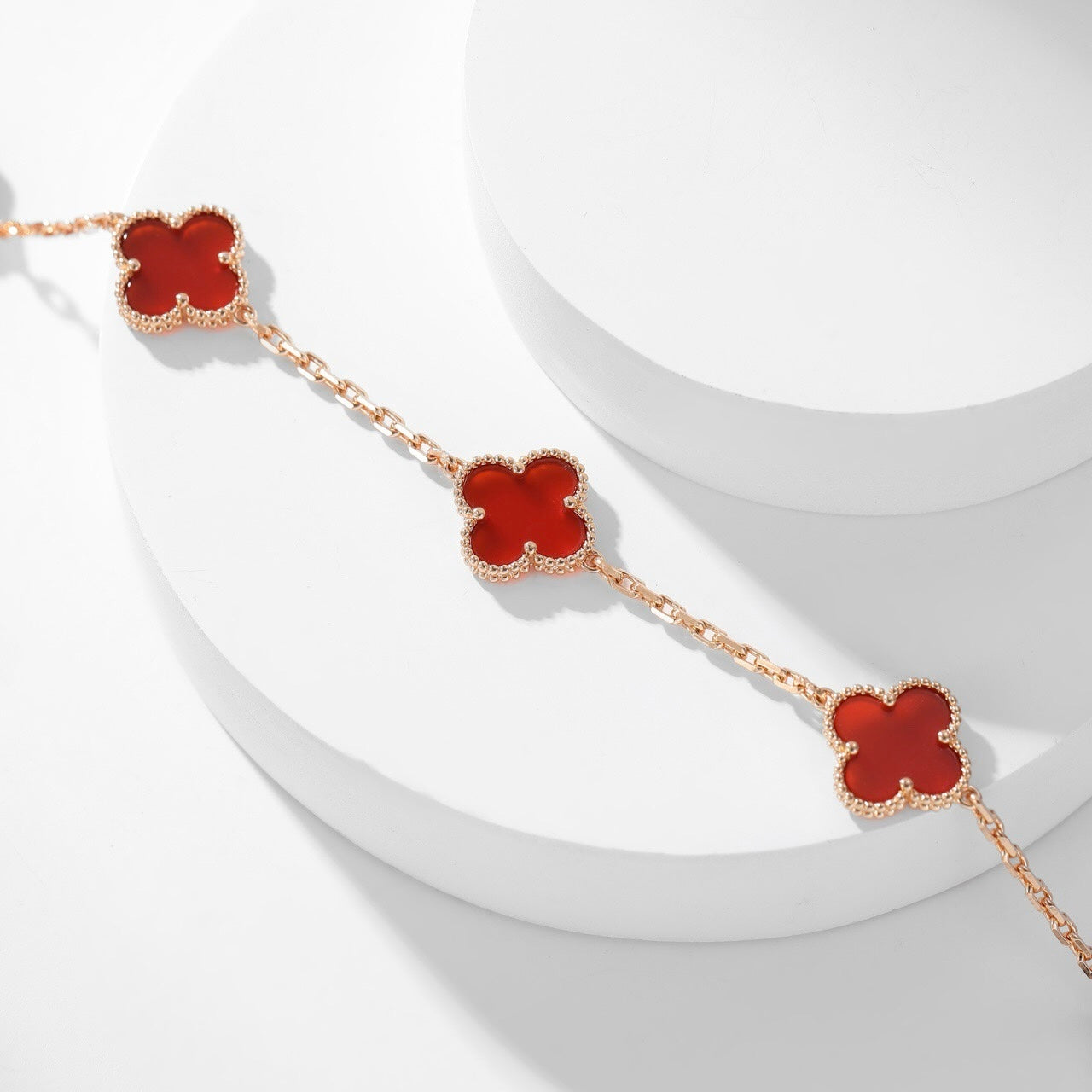 [Lumi Jewels]CLOVERS THE  10-MOTIFS CARNELIAN NECKLACE