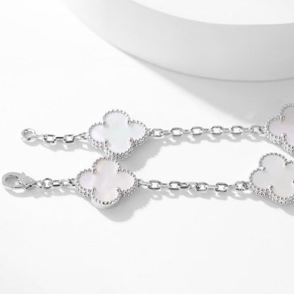 [Lumi Jewels]CLOVERS THE 10-MOTIFS WHITE MOTHER OF PEARL NECKLACE