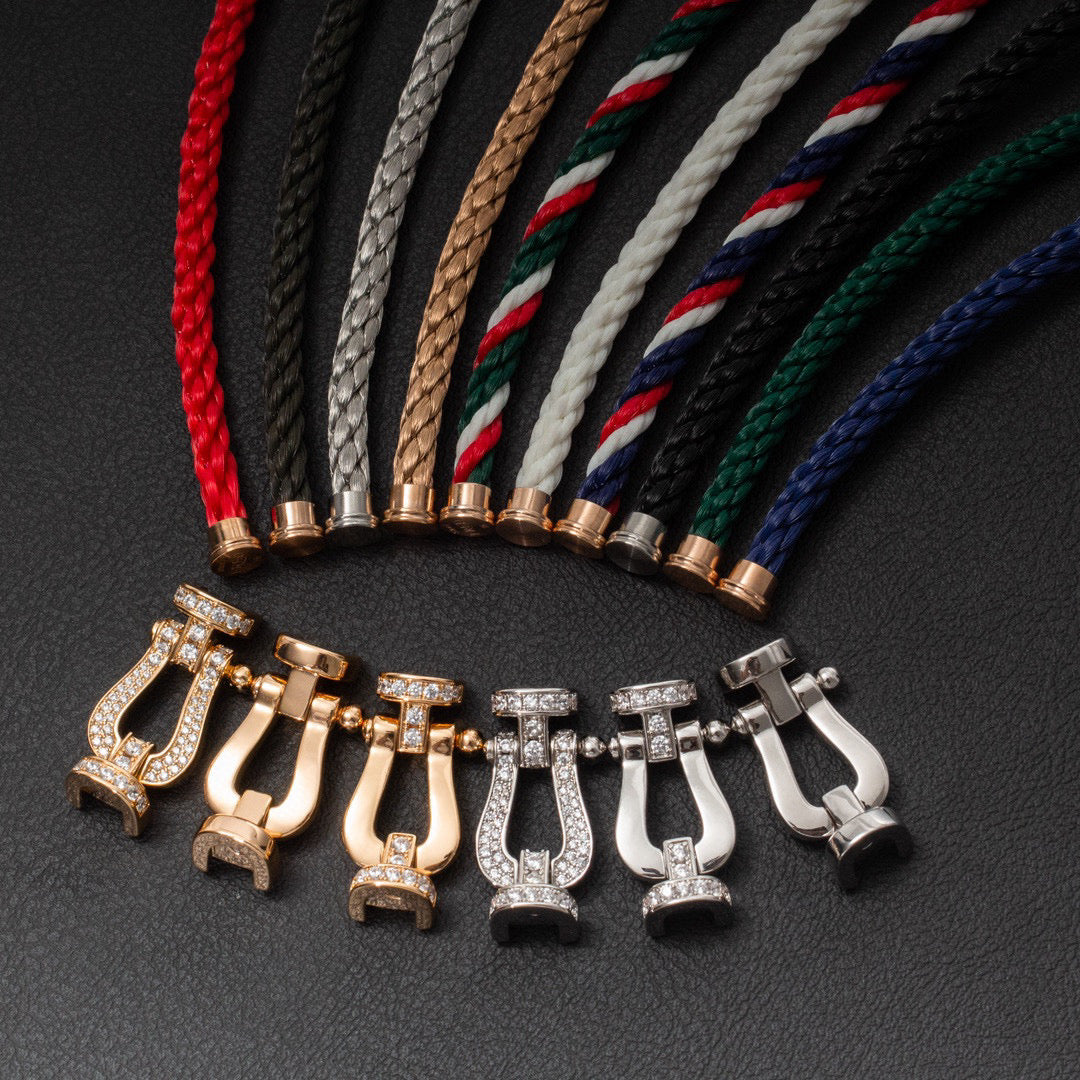 [Lumi Jewels]FORCE LARGE HORSESHOE HALF DIAMOND BRACELET ROSE GOLD