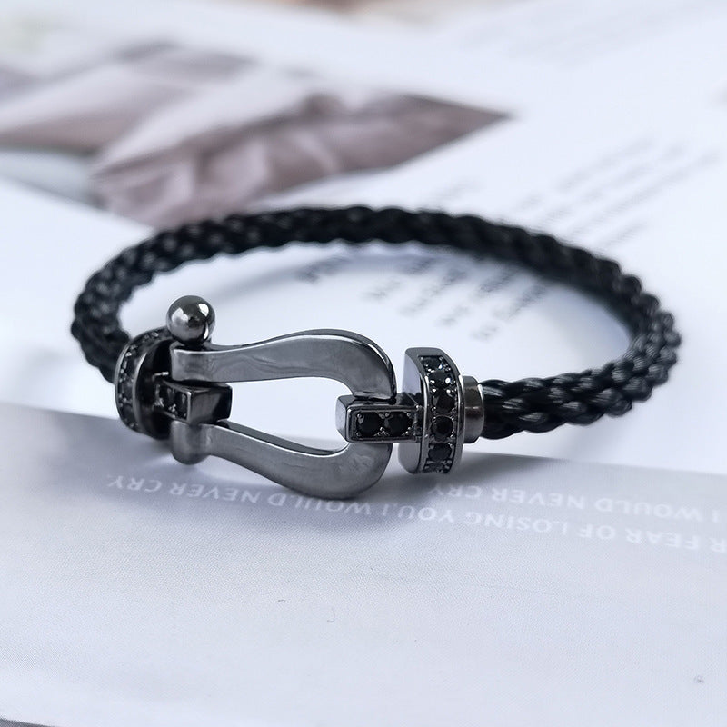 [Lumi Jewels]FORCE LARGE SERIES HORSESHOE BLACK SAMURAI BRACELET