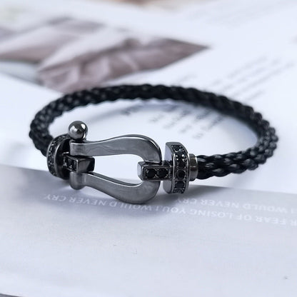 [Lumi Jewels]FORCE LARGE SERIES HORSESHOE BLACK SAMURAI BRACELET