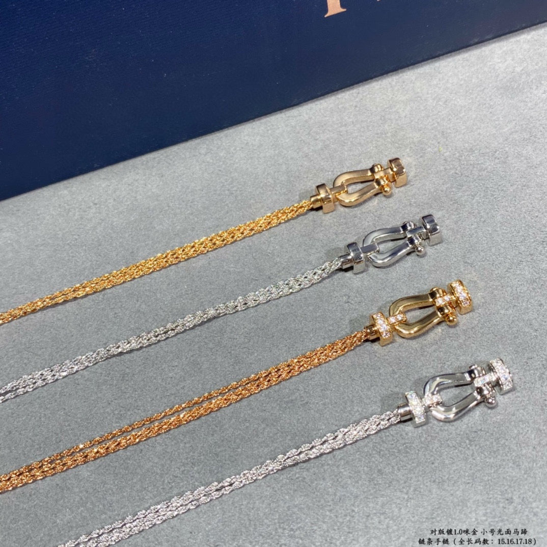 [Lumi Jewels]FORCE SMALL HORSESHOE  DIAMOND CHAIN ROPE BRACELET
