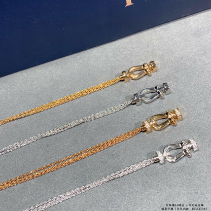 [Lumi Jewels]FORCE SMALL HORSESHOE  DIAMOND CHAIN ROPE BRACELET
