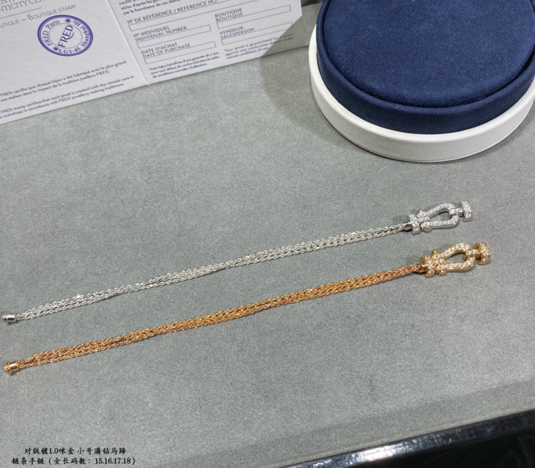 [Lumi Jewels]FORCE SMALL HORSESHOE  DIAMOND CHAIN ROPE BRACELET