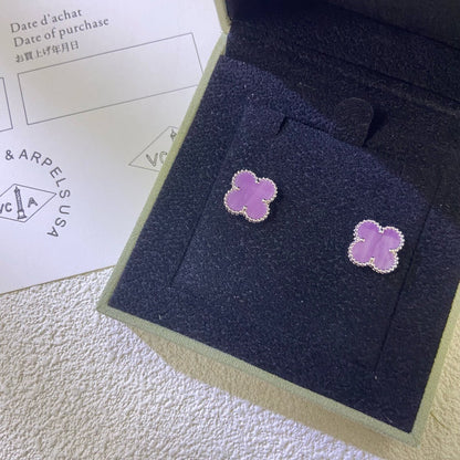[Lumi Jewels]CLOVER MINI 9.5MM  PURPLE VIOLET EARRINGS