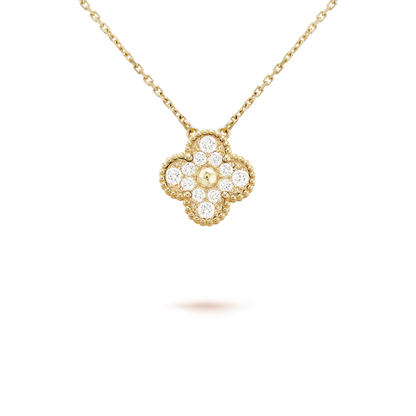 [Lumi Jewels]CLOVER 15MM DIAMOND SINGLE FLOWER NECKLACE