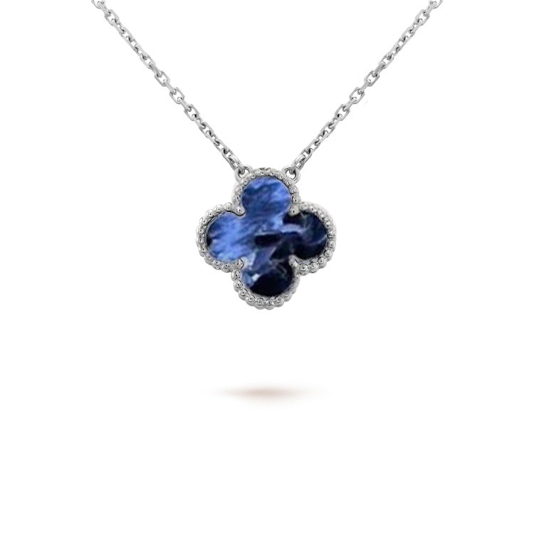 [Lumi Jewels]CLOVER 15MM PIETERSITE NECKLACE SILVER