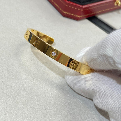 [Lumi Jewels]LOVE BRACELET 6.1MM 1 DIAMOND OPEN CUFF