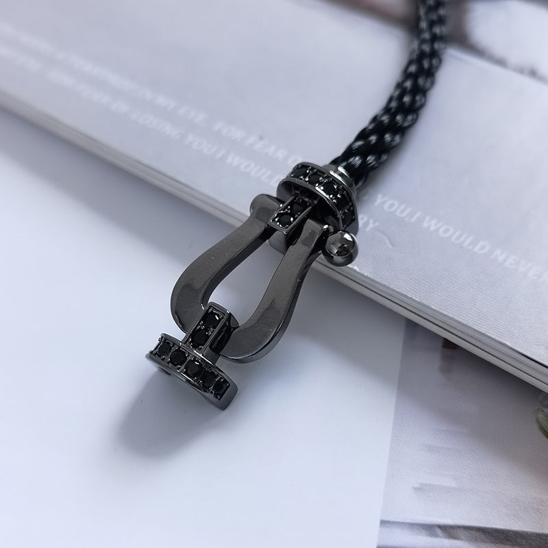 [Lumi Jewels]FORCE LARGE SERIES HORSESHOE BLACK SAMURAI BRACELET
