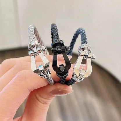 [Lumi Jewels]FORCE LARGE HORSESHOE FULL DIAMOND BRACELET ROSE GOLD