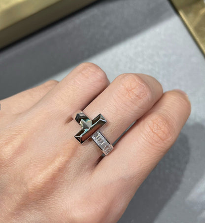 [Lumi Jewelry]T1 WIDE 4.5MM DIAMOND RING