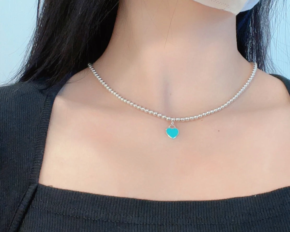 [Lumi Jewelry]RETURN TO TIF SILVER BEAD NECKLACE