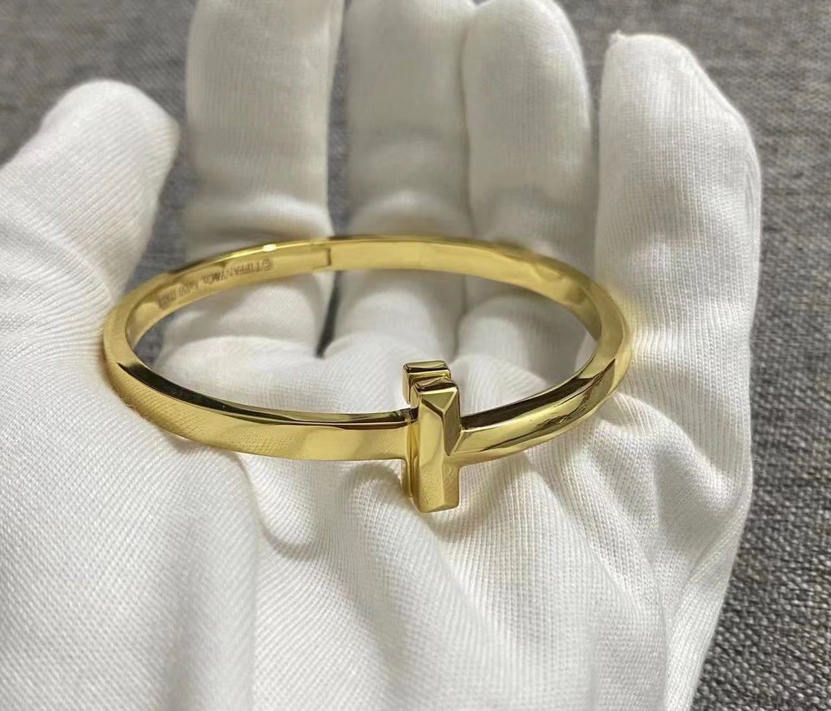 [Lumi Jewelry]T1 WIDE HINGED BANGLE BRACELET