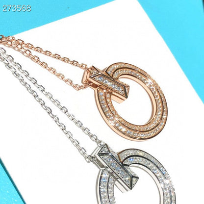 [Lumi Jewelry]T1 CIRCLE DIAMOND PAVED MEDIUM NECKLACE