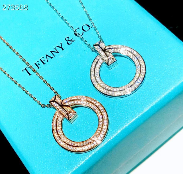 [Lumi Jewelry]T1 CIRCLE DIAMOND PAVED MEDIUM NECKLACE