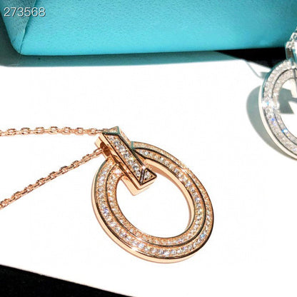 [Lumi Jewelry]T1 CIRCLE DIAMOND PAVED MEDIUM NECKLACE